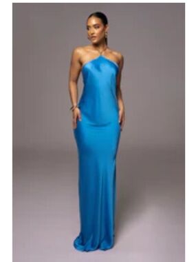 JLUXLABEL Nova Satin Halter Dress